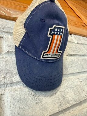 Harley-Davidson Black and Orange Logo Hat